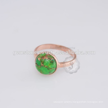 Handmade Green Turquoise 18k Gold plated Gemstone Ring